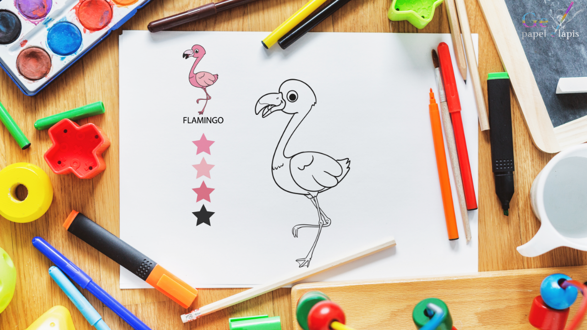 Páginas para colorir do flamingo para crianças