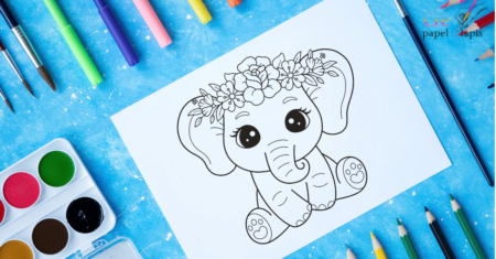 Elefantinho para Colorir: Diversão Criativa para os Pequenos