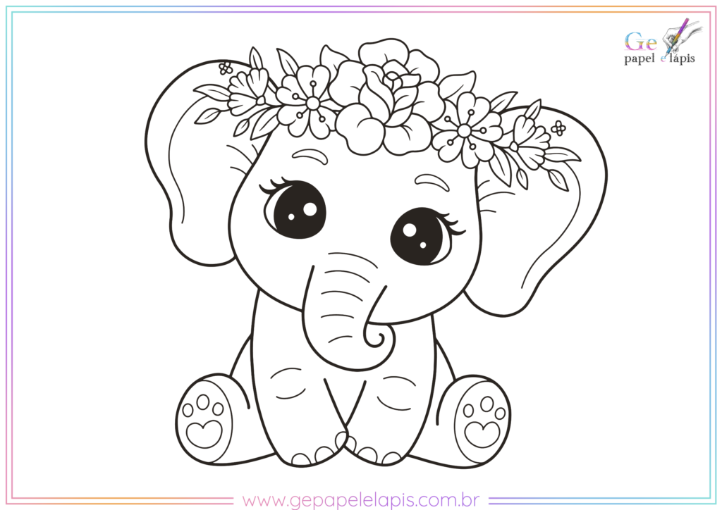 Elefantinho para Colorir