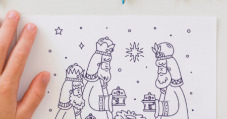 Desenho para Colorir 3 Reis Magos: Atividade Religiosa Cativante