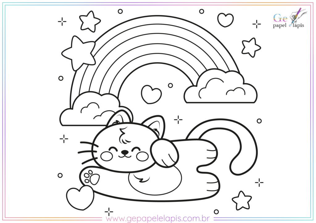 Desenhos para Colorir de Gatinhos