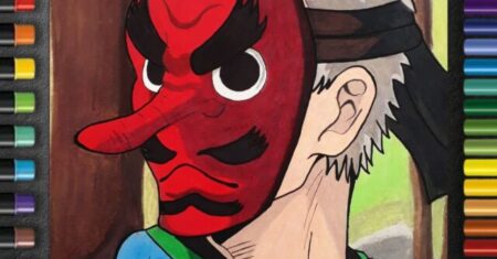 Pintura de Desenho: Fanart Sakonji Urokodaki em Demon Slayer
