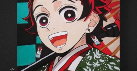 Fanart Desenho: Pintando Tanjiro Kamado | Kimetsu no Yaiba