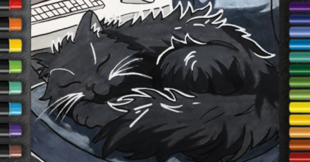 Pintura de Desenho: Minha Gata Himawari