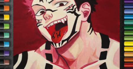 Pintura de Desenho: Fanart Ryomen Sukuna de Jujutsu Kaisen