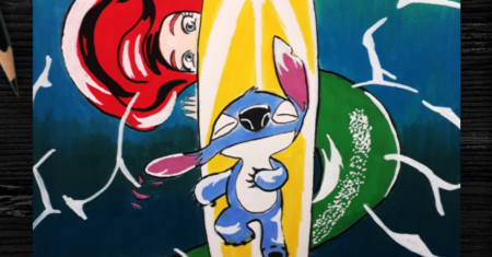 Pintura de Desenho: Ariel e Stitch | Disney