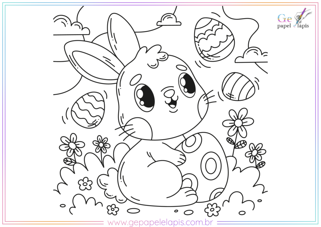 Desenhos para Colorir Coelhinho da Páscoa