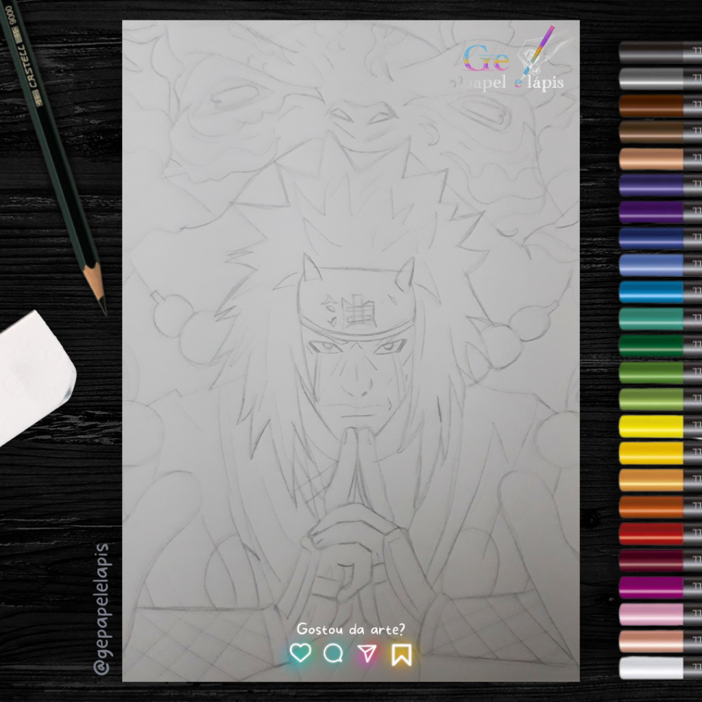 Pintando Jiraiya Sensei de Naruto