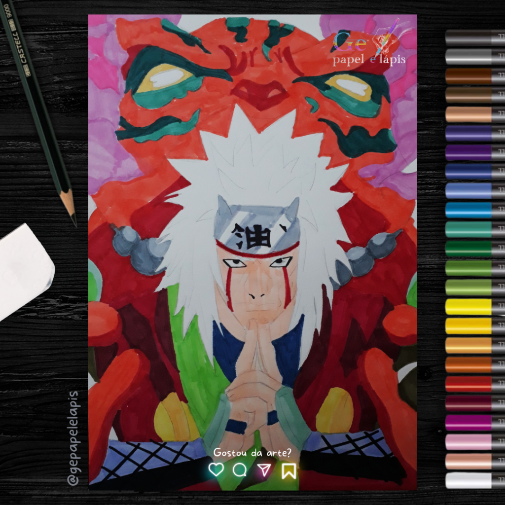 Pintando Jiraiya Sensei de Naruto