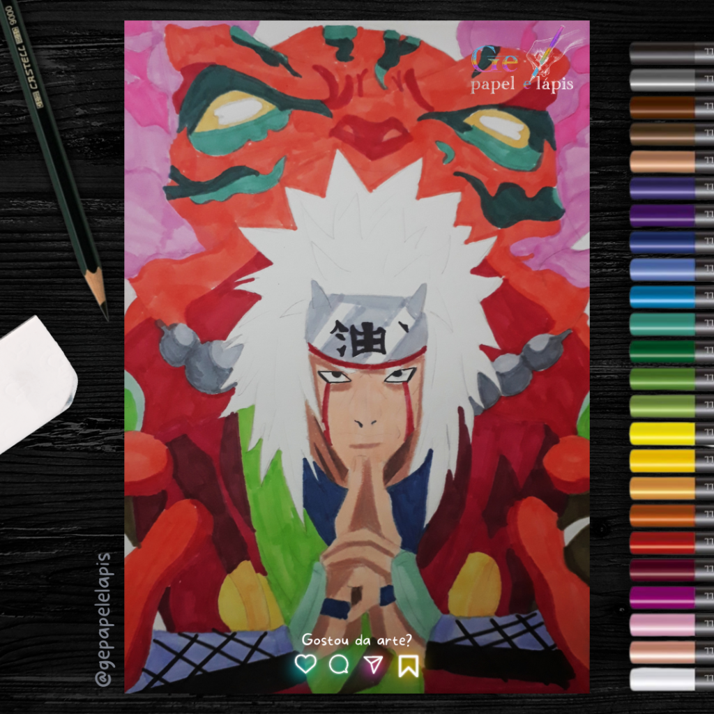 Pintando Jiraiya Sensei de Naruto