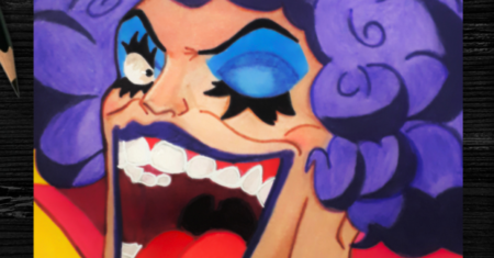 Pintura de Fanart Emporio Ivankov de One Piece: Transformando com Cores Vivas