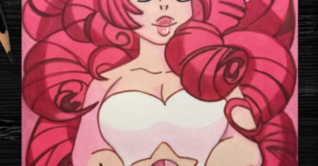 Pintura Fanart Rose Quartz Steven Universo