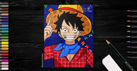Fanart de Luffy de Festa Junina – One Piece
