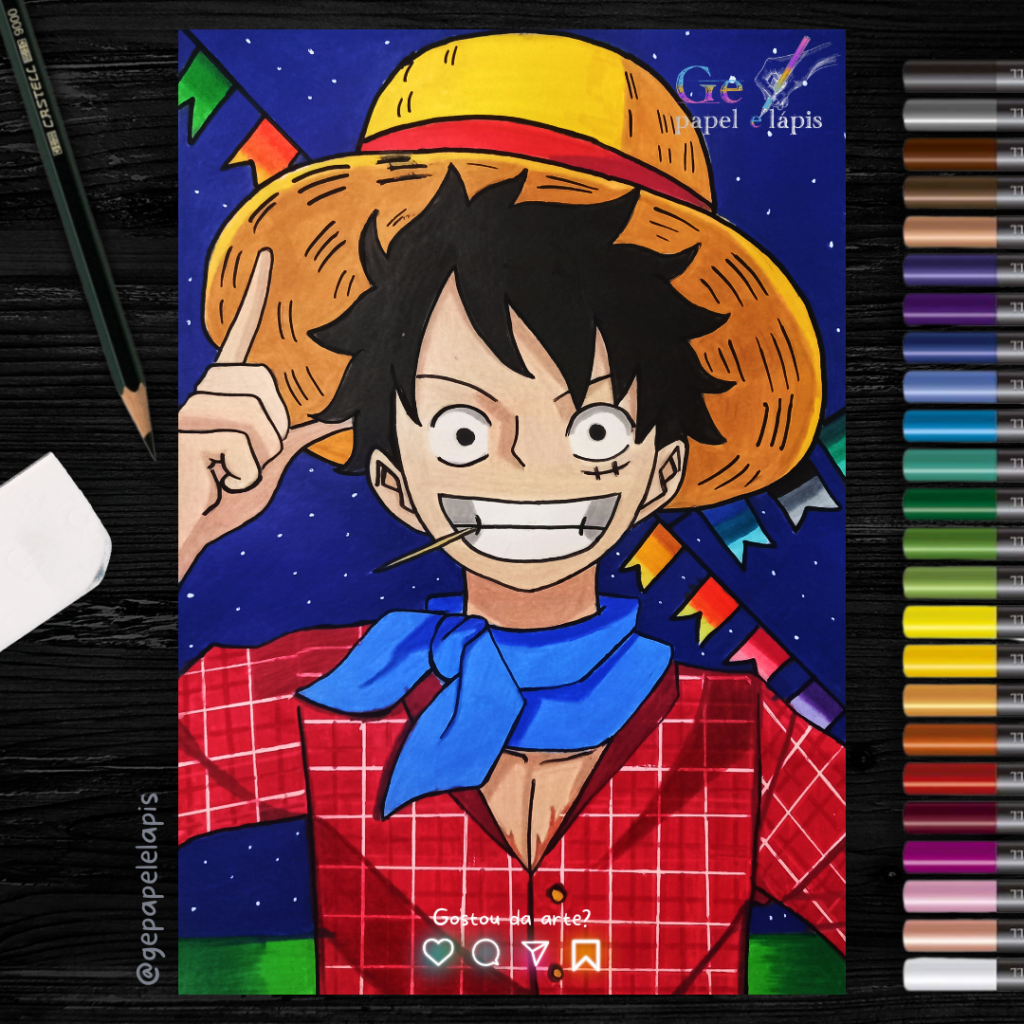 Fanart de Luffy de Festa Junina